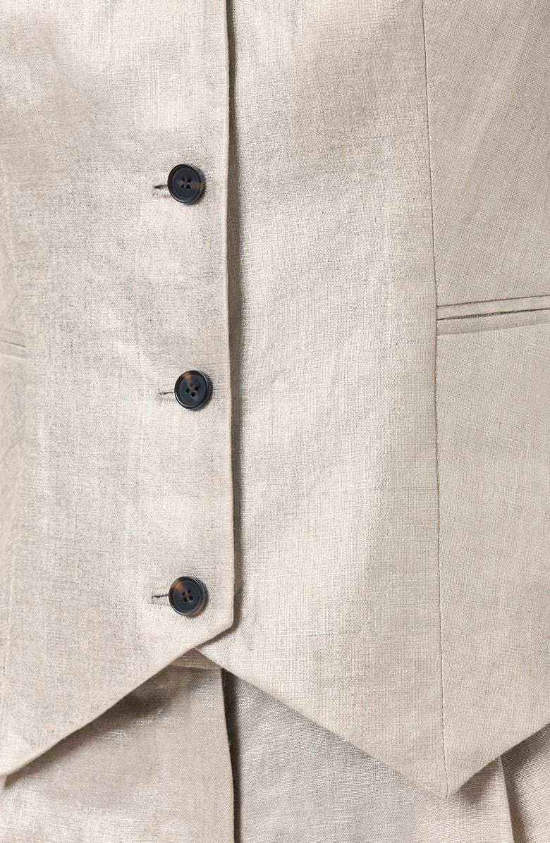 AllSaints Averie Linen Vest, Alternate, color, Silver Grey