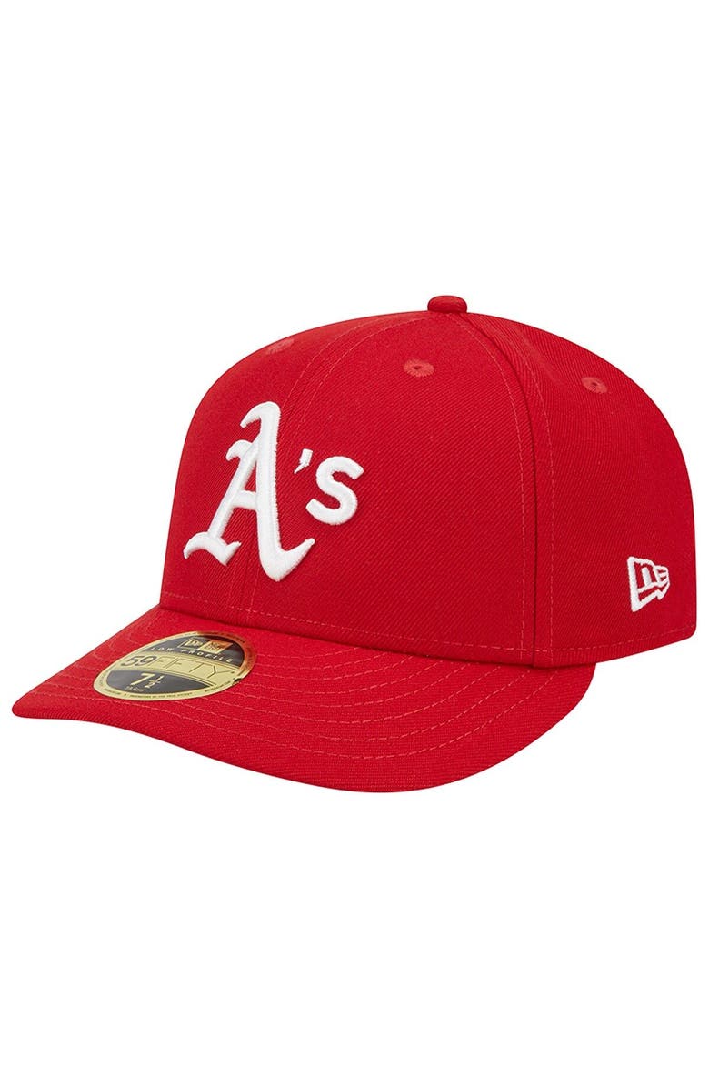 New Era Men's New Era Scarlet Oakland Athletics Low Profile 59FIFTY Fitted Hat, Main, color, 