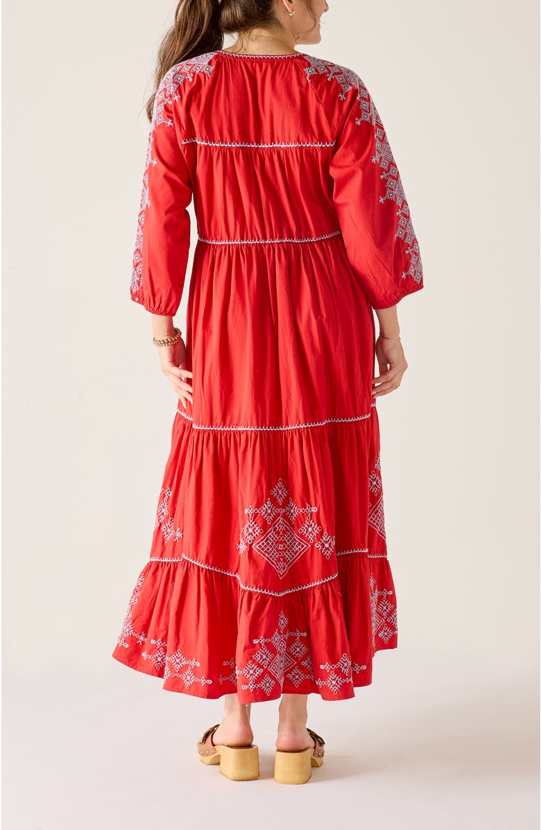 Voyageur by MERSEA Pego Embroidered Dress, Alternate, color, Cinnabar/Blue