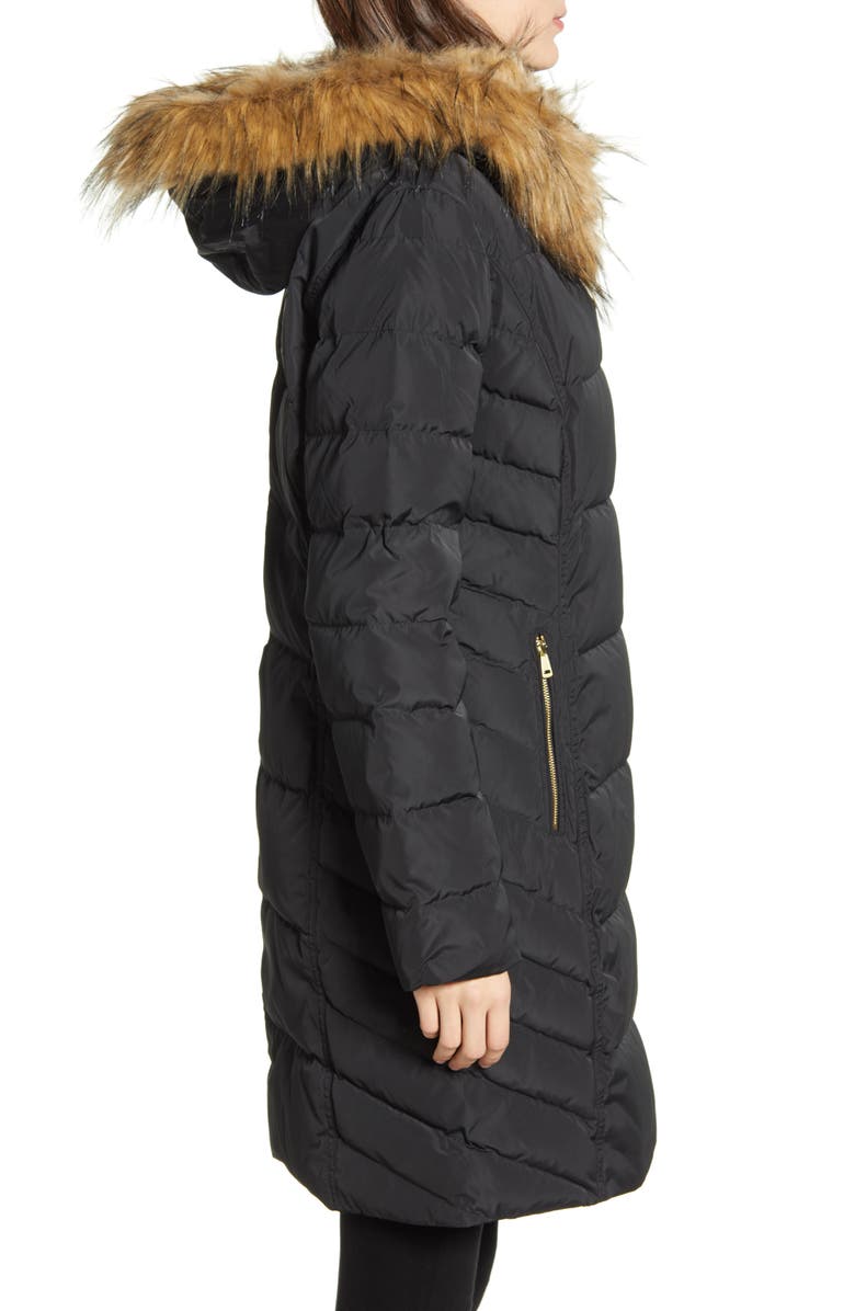 Cole Haan Signature Cole Haan Feather & Down Puffer Jacket with Faux Fur Trim, Alternate, color, 