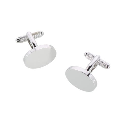 Trafalgar Asher Oval Brass Cufflinks in Silver at Nordstrom
