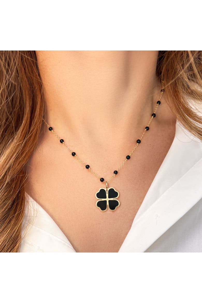 Onyx Bead Chain Necklace, Alternate, color, Onyx
