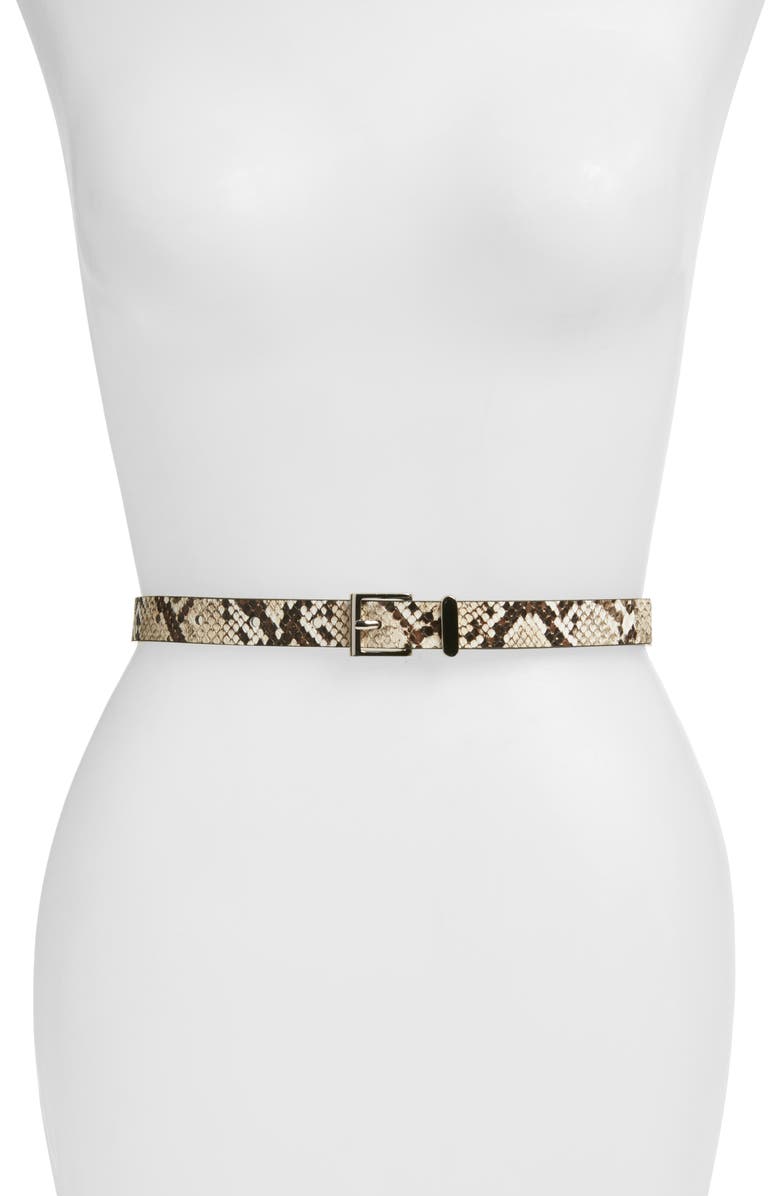 Halogen<sup>®</sup> Snake Embossed Faux Leather Belt, Main, color, 