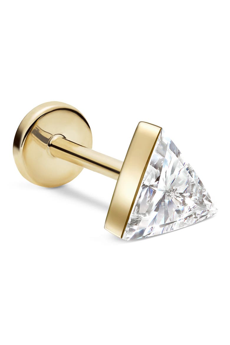 Diamond Triangle Single Stud Earring, Main, color, YELLOW GOLD