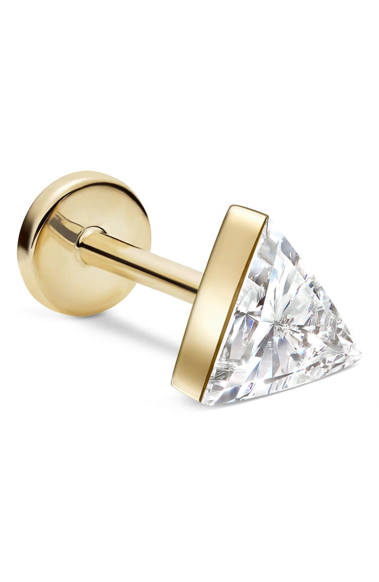 MARIA TASH Diamond Triangle Single Stud Earring, Main, color, Yellow Gold