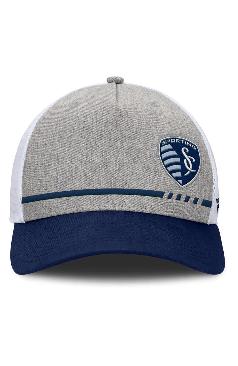 FANATICS Men's Fanatics Heather Gray Sporting Kansas City Low Block Trucker Adjustable Hat, Alternate, color, Heather Gray