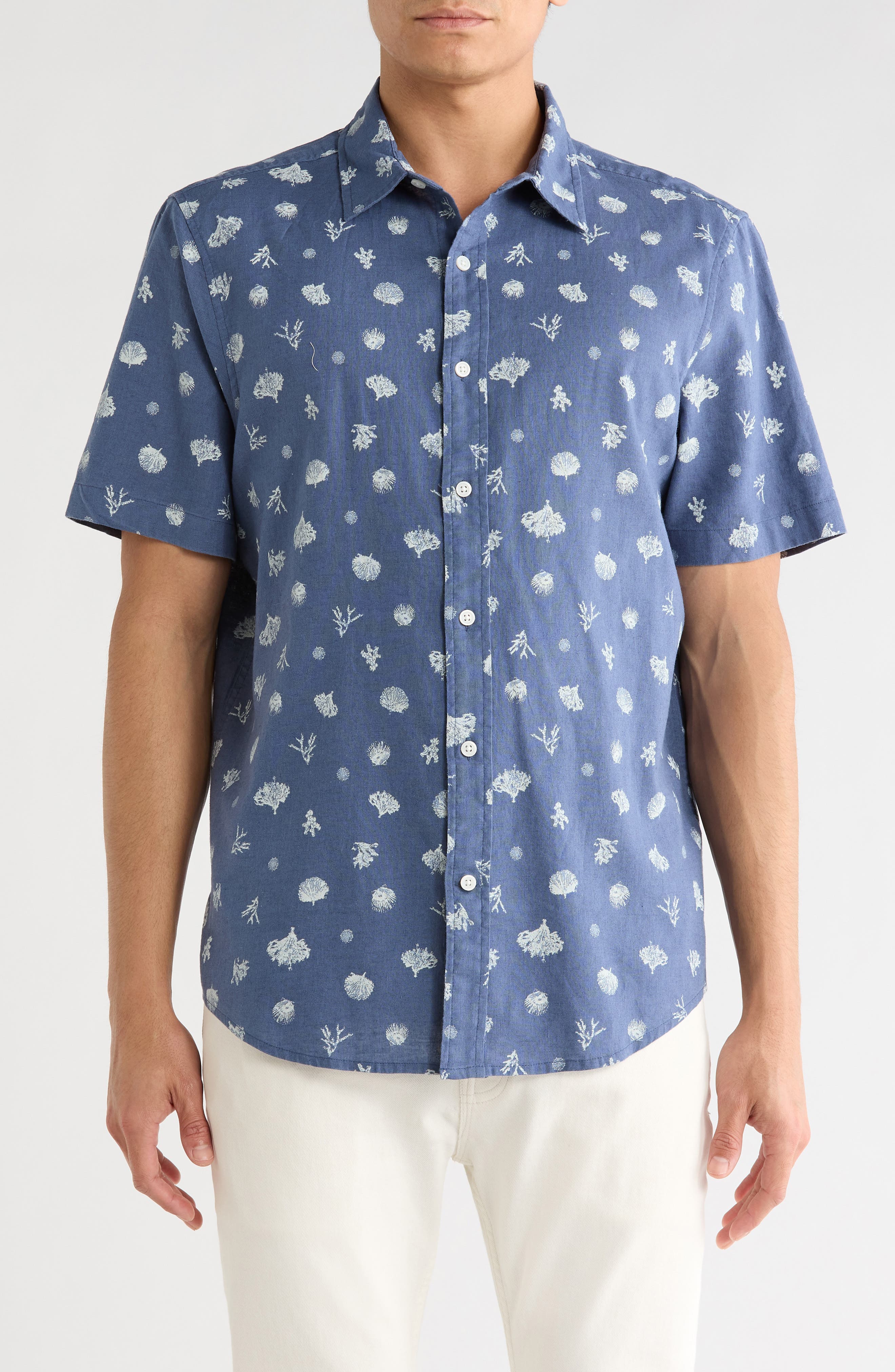 14th & Union Short Sleeve Linen Blend Shirt