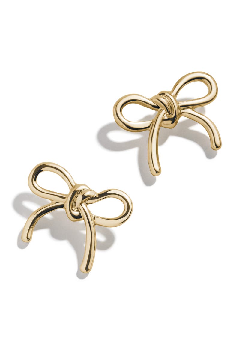 Bow Stud Earrings, Main, color, GOLD