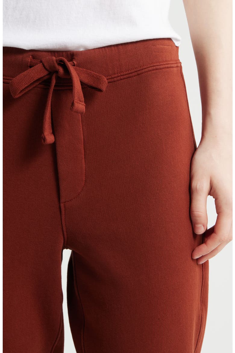 Christine Raw Tulip Hem Cotton Fleece Joggers, Alternate, color, REDWOOD