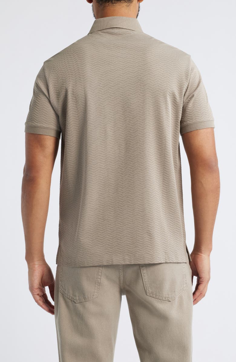 Emporio Armani Tonal Textured Wave Cotton Polo, Alternate, color, Beige