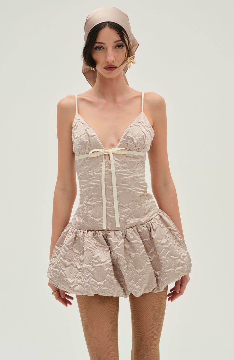 For Love & Lemons Bubble Skirt Satin Minidress, Alternate, color, 