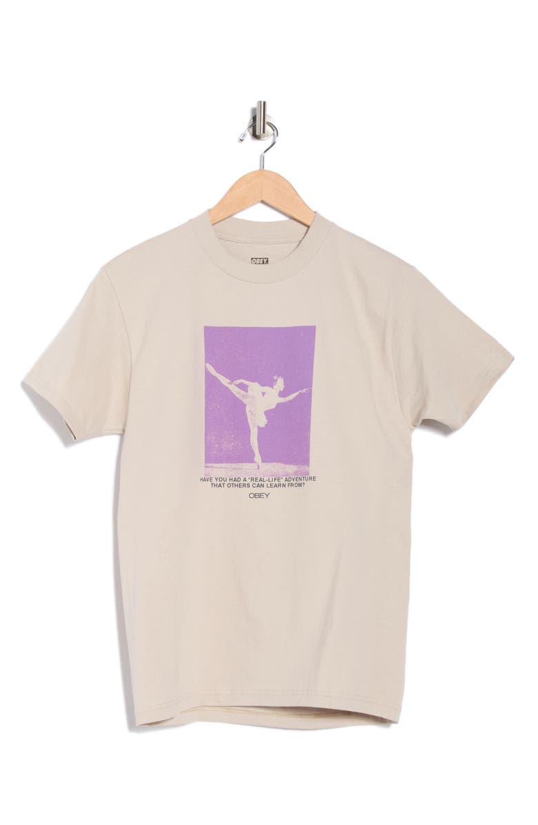 Obey Real Life Cotton Graphic T-Shirt, Main, color, Silver Grey