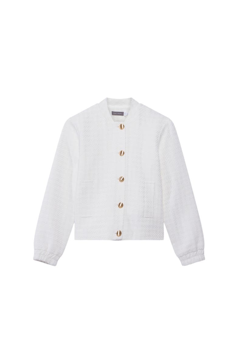 MINT VELVET Bomber Popper Jacket, Alternate, color, Ivory