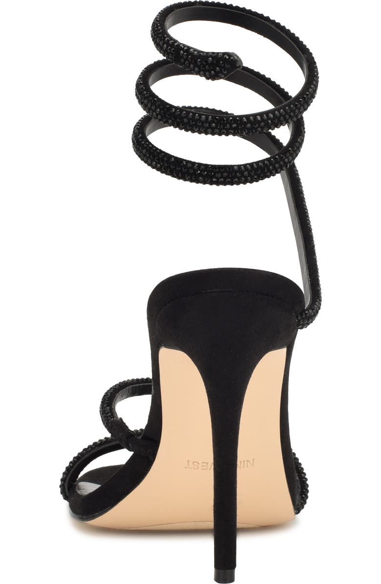 Nine West Maskill Rhinestone Ankle Wrap Sandal, Alternate, color, Black 001