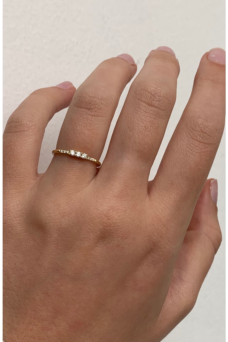 Three Diamond Equilibrium Ring, Alternate, color, YELLOW GOLD/ DIAMOND