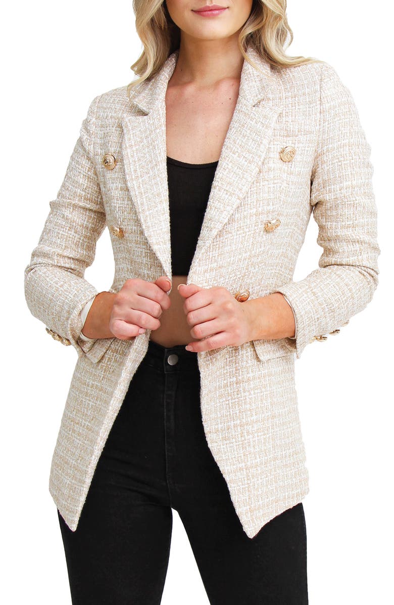 Belle & Bloom Princess Polly Tweed Blazer, Main, color, 