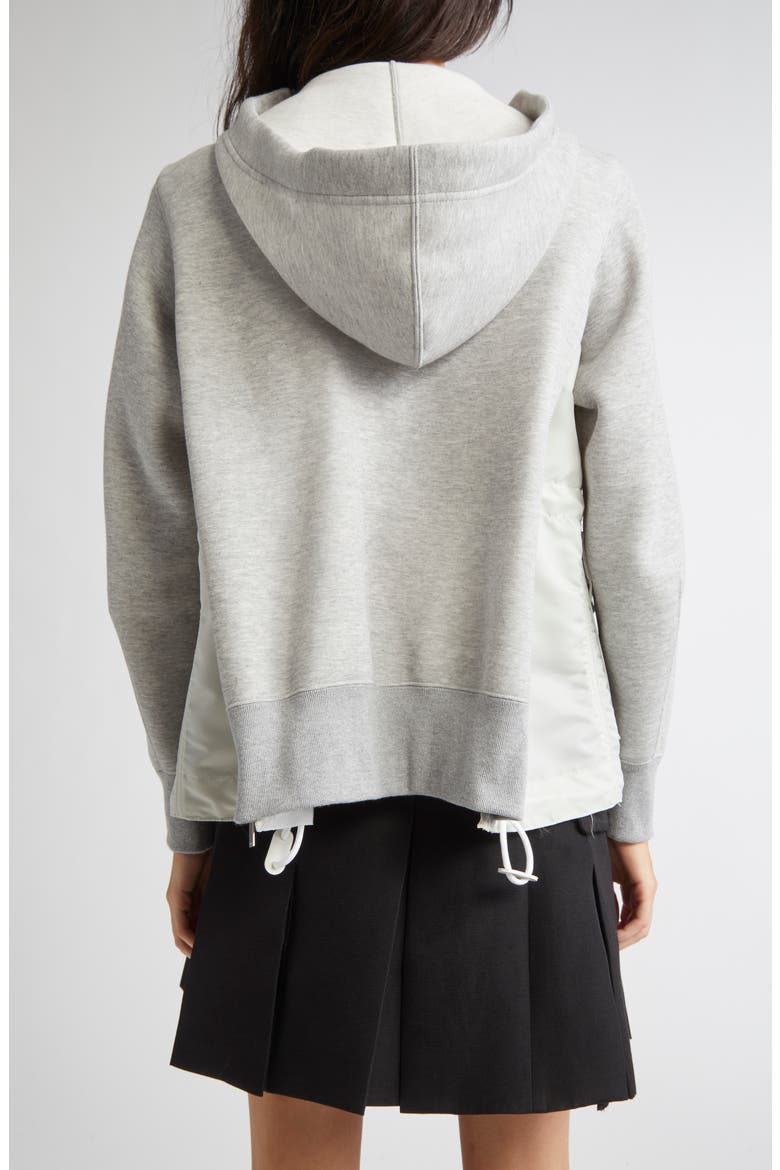 Sponge Sweat x Nylon Twill Hoodie, Alternate, color, LIGHT GRAY/ LIGHT GRAY 381