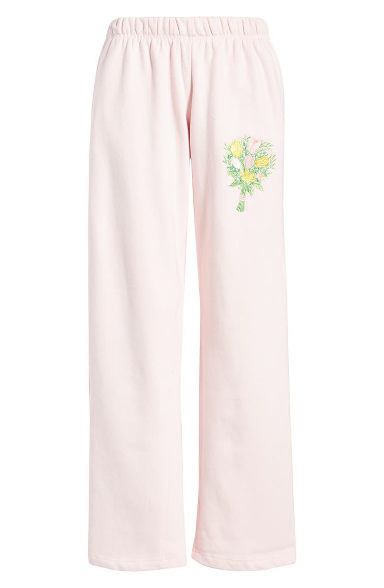HAPPY CAMP3R Sit with Us Embroidered Graphic Sweatpants, Alternate, color, Blush Pink