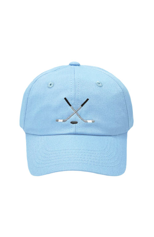 Bits & Bows Hockey Sticks Twill Baseball Hat In Blue