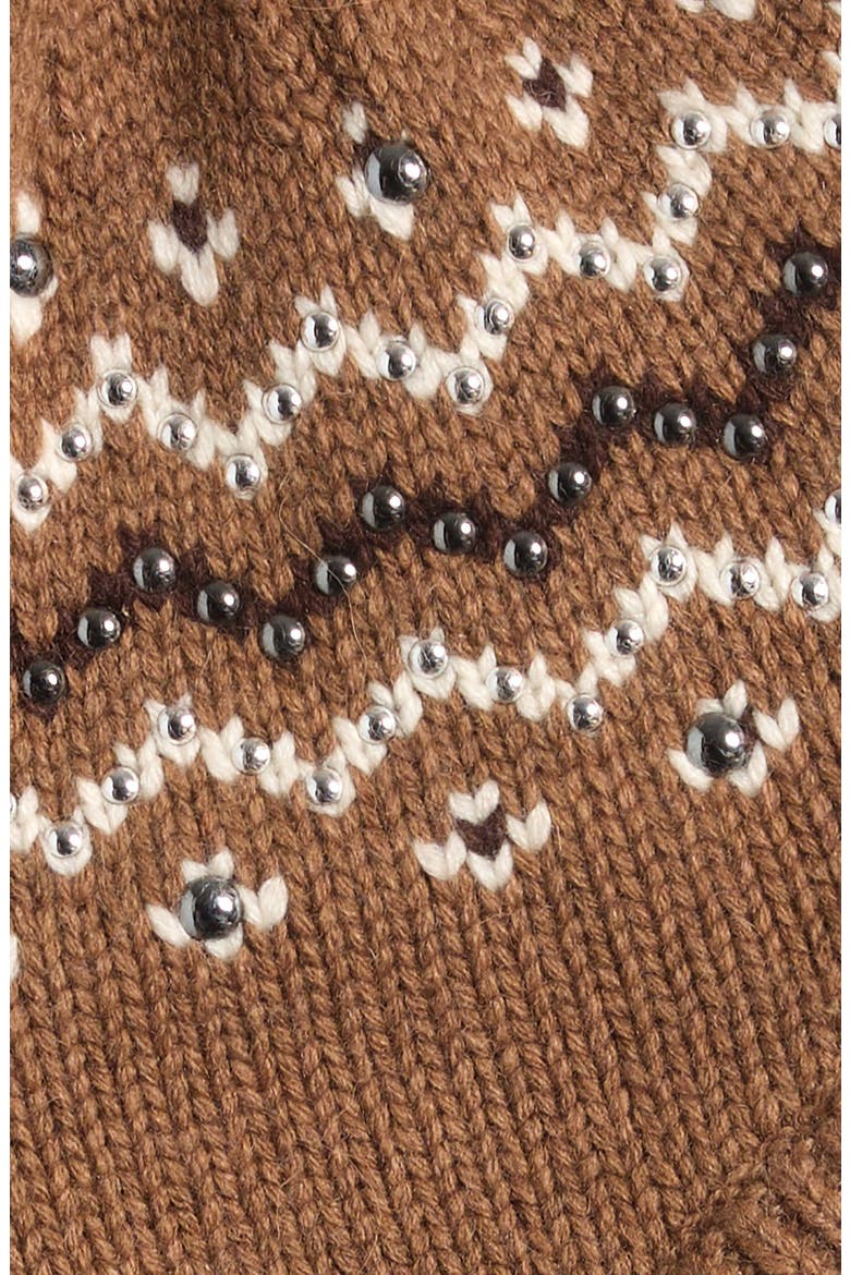Fallon Stud Fair Isle Hat, Alternate, color, CAMEL MULTI