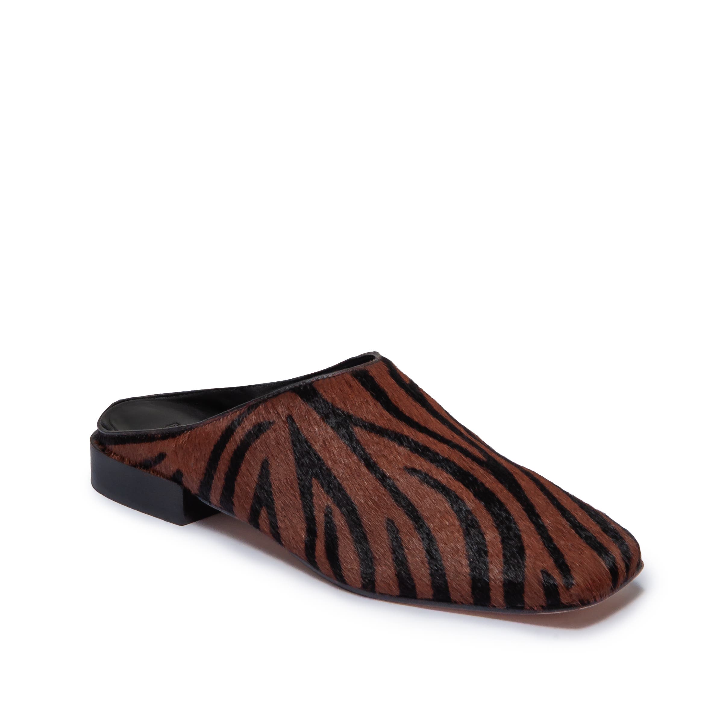 Porto Haircalf Flat Mule, Alternate, color, ZEBRA