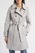 London Fog Missy Hooded Belted Trench Coat