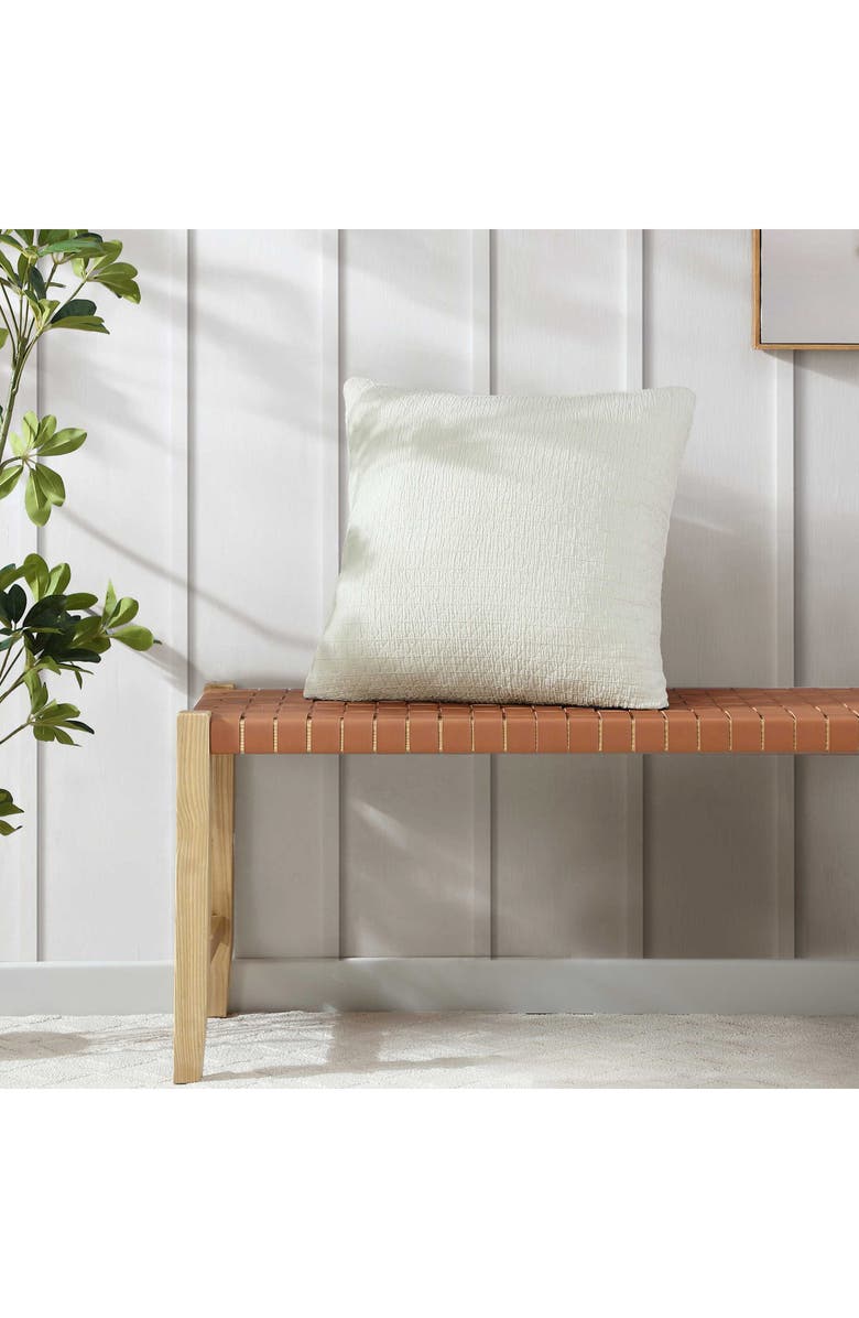 Nautica Wave Texture Square Accent Pillow, Alternate, color, White