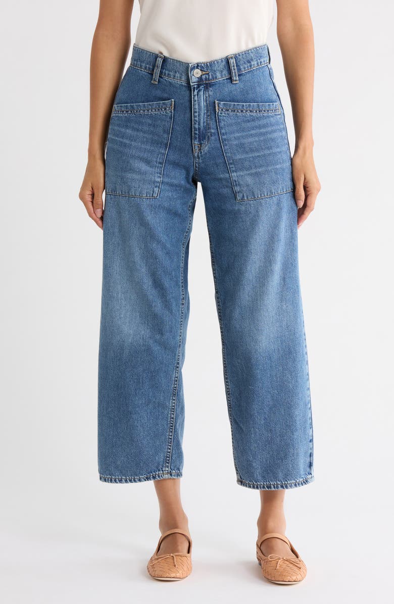 Lucky Brand High Waist Wide Leg Crop Jeans, Main, color, Diamona