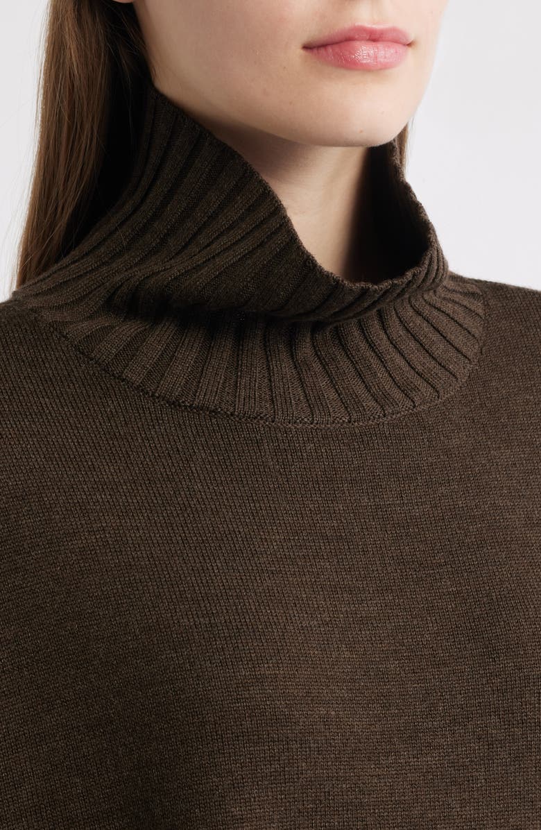 Eileen Fisher Turtleneck Merino Wool Sweater, Alternate, color, Wren