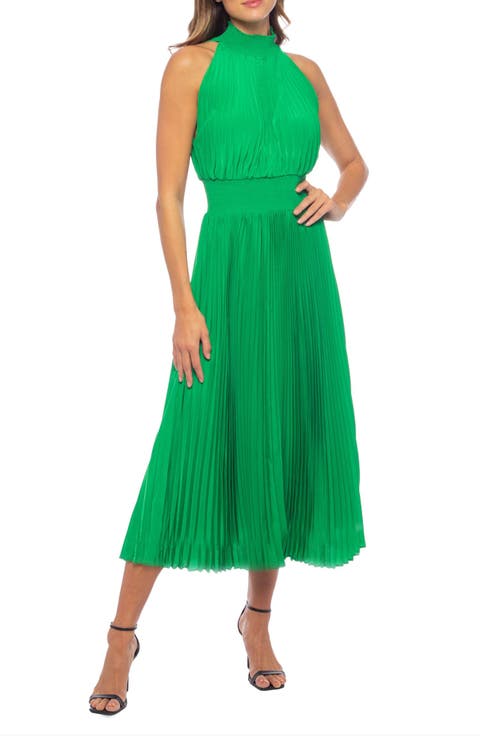 Pleated Midi Dress