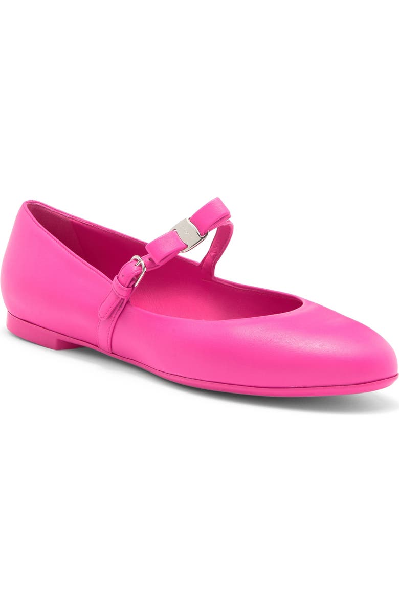 FERRAGAMO Lizz Leather Mary Jane Flat, Main, color,