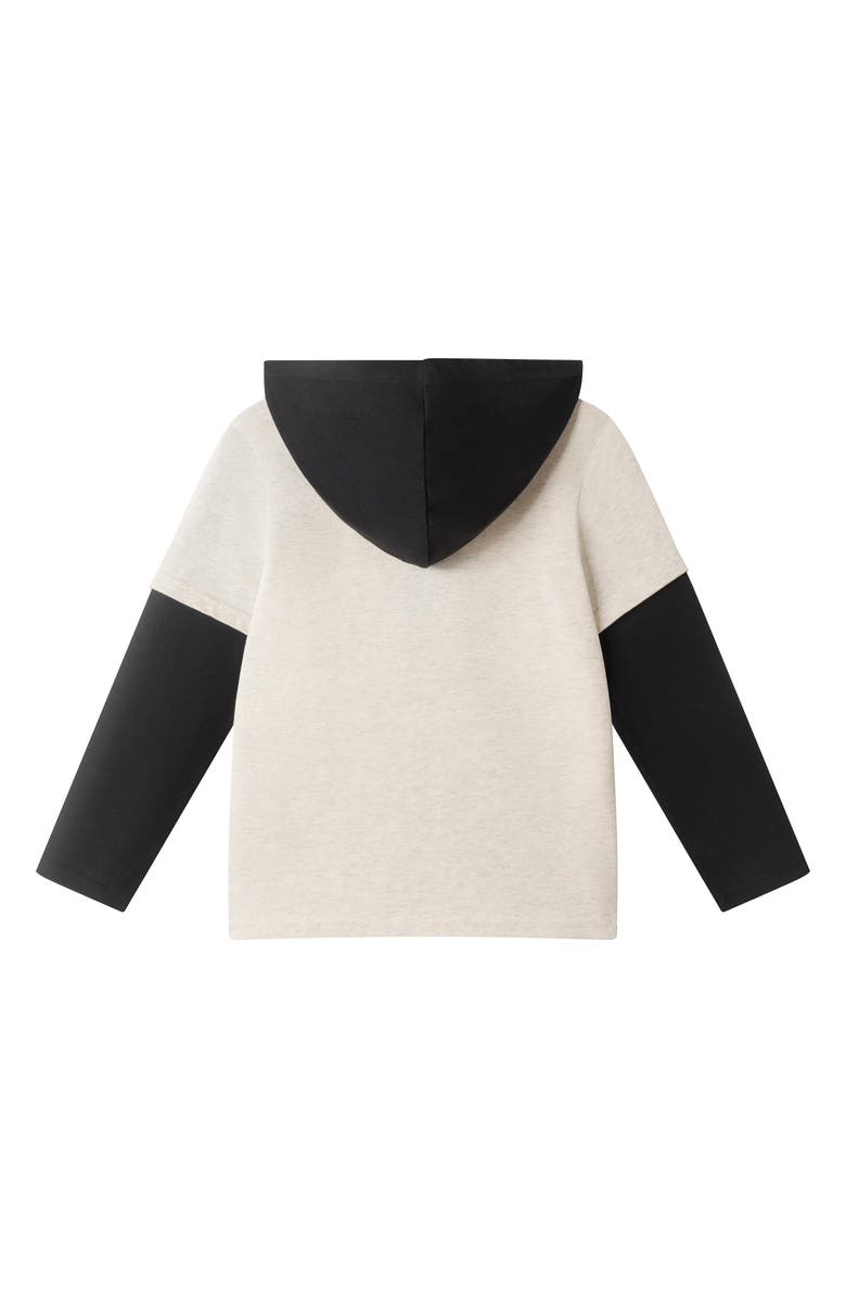 Andy & Evan Kids' Spooky Hooded Stretch Cotton Graphic T-Shirt, Alternate, color, Black