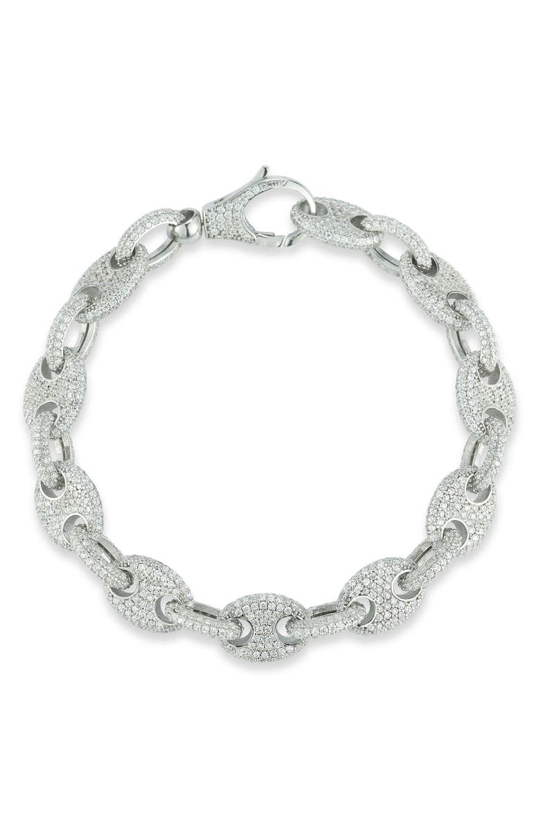 CHLOE AND MADISON CZ Pavé Mariners Link Bracelet, Main, color, 