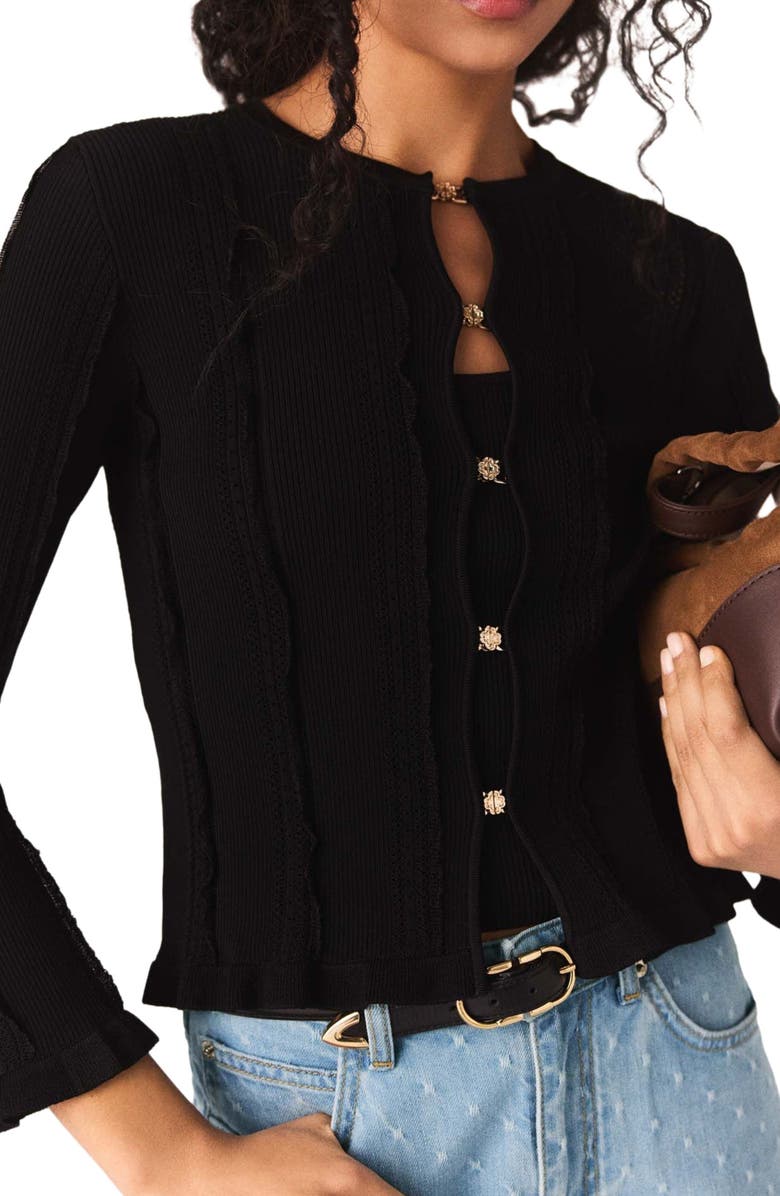 maje 2-in-1 cardigan, Alternate, color, 