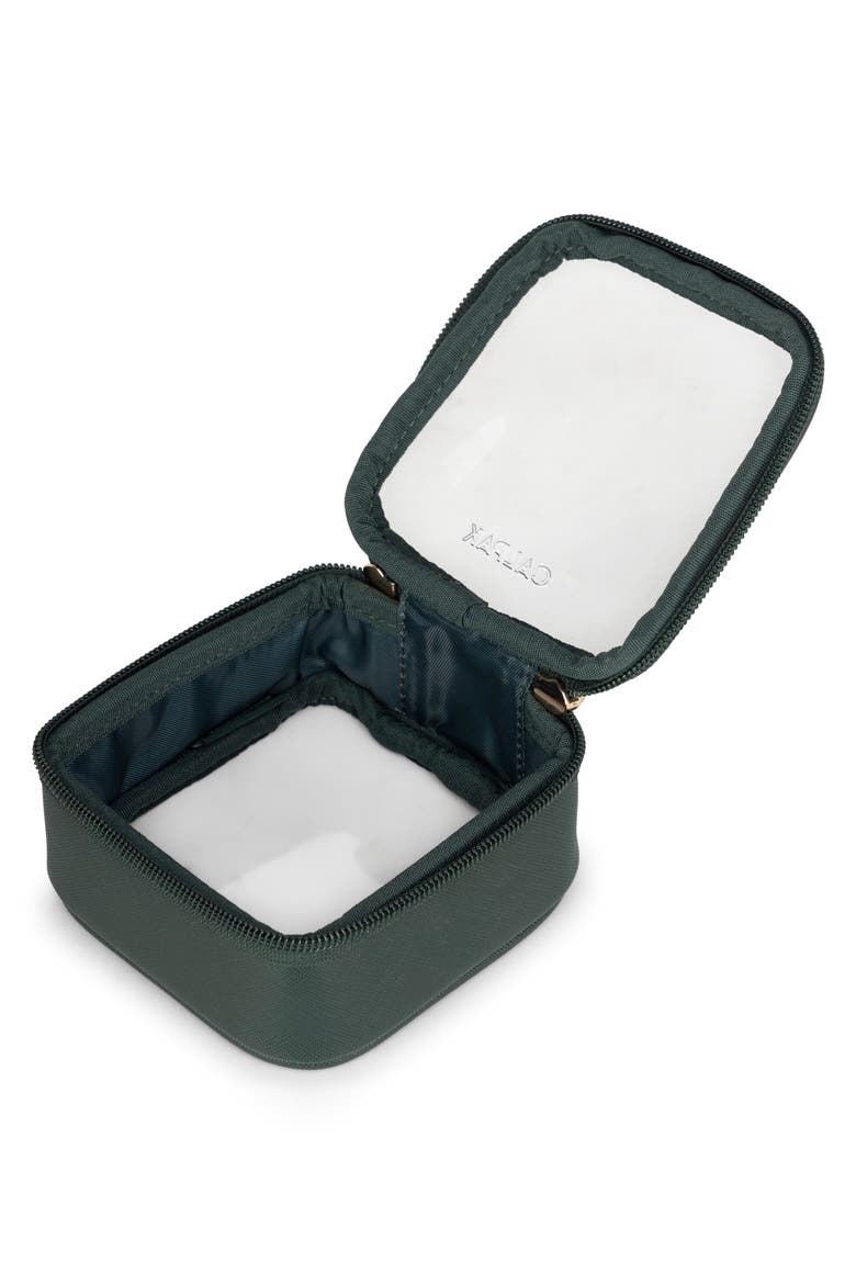 Tiny Clear Cosmetics Case, Alternate, color, EMERALD