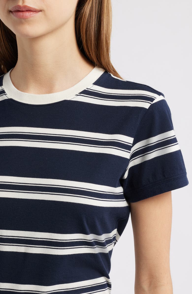 FRAME Stripe Cotton Baby Tee, Alternate, color, Navy Multi