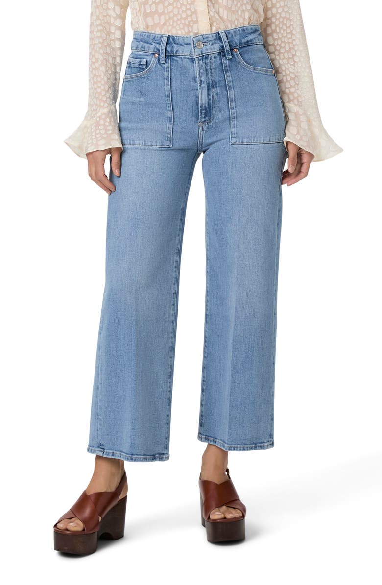 PAIGE Anessa Patch Pocket High Waist Ankle Wide Leg Jeans, Main, color, 