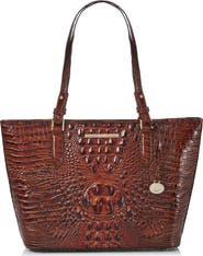 Brahmin Medium Asher Croc Embossed Leather Tote