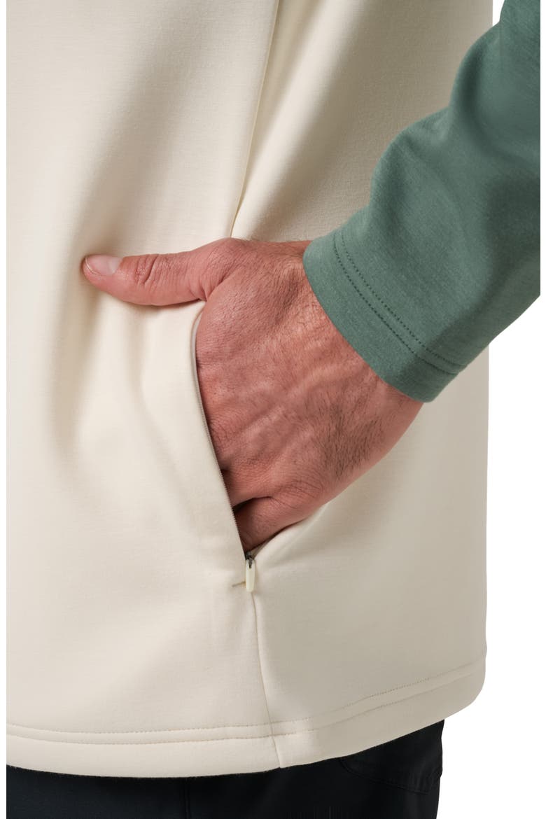 Fibercloud Colorblocked Quarter Zip Pullover, Alternate, color, BALSAM GREEN