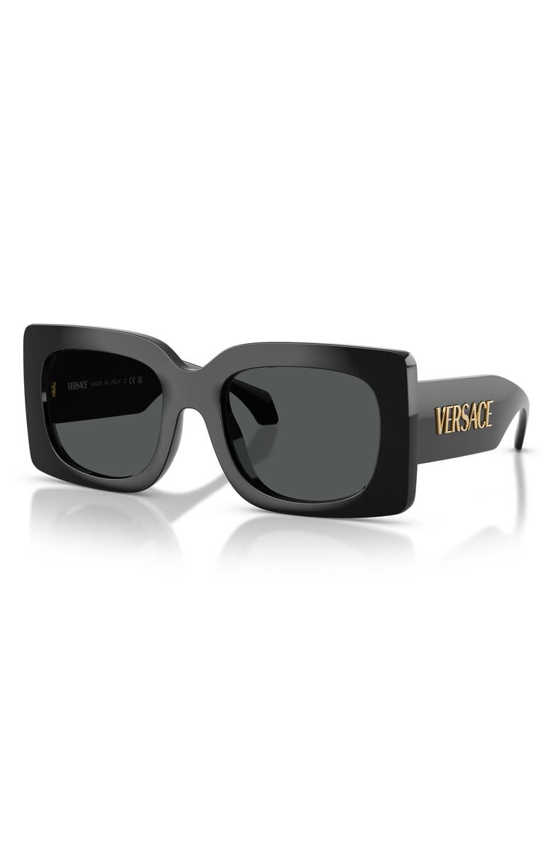 Versace 54mm Square Sunglasses, Alternate, color, Black / Dark Grey