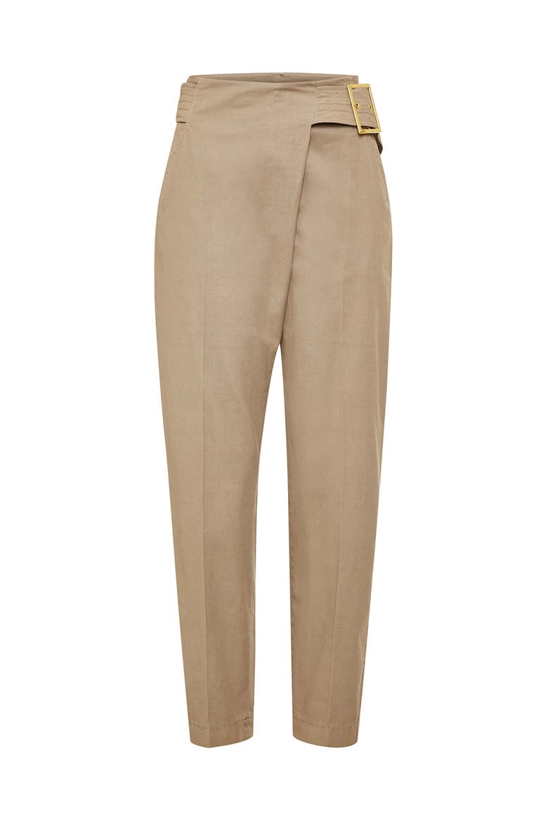 Overlay Detail Pants With Belt, Main, color, Stone