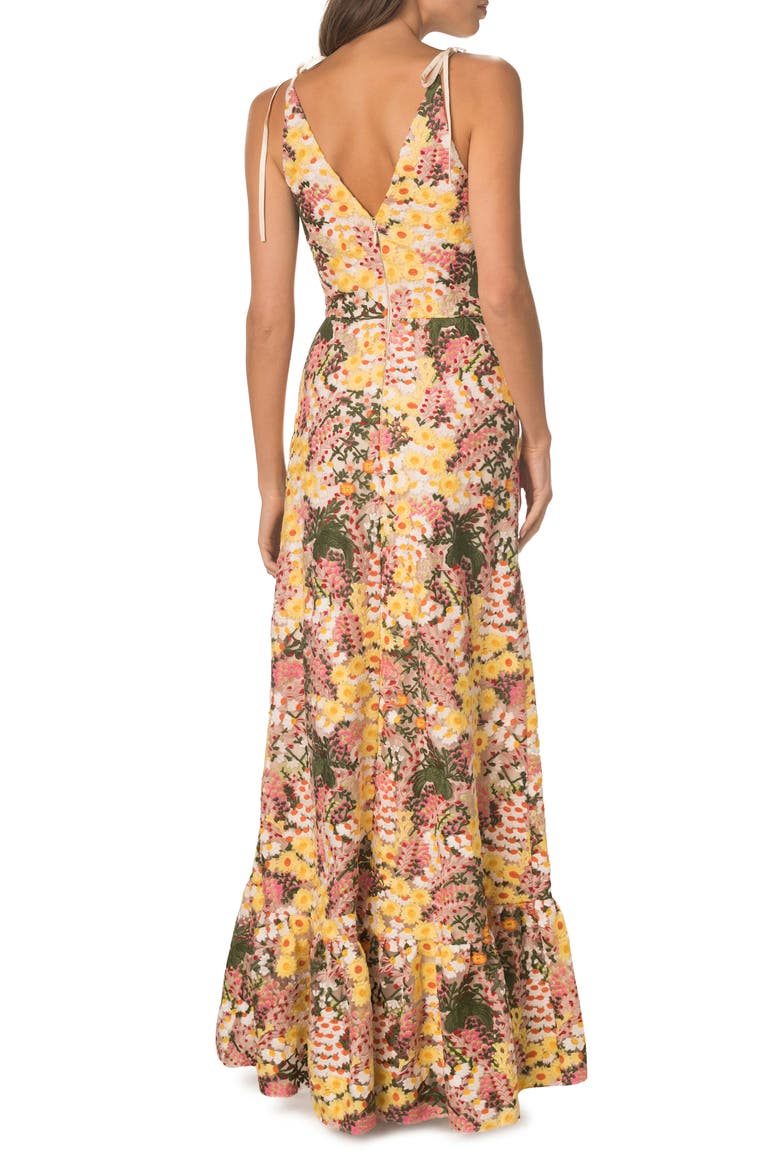Sunny Floral Embroidered Gown, Alternate, color, BLUSH MULTI