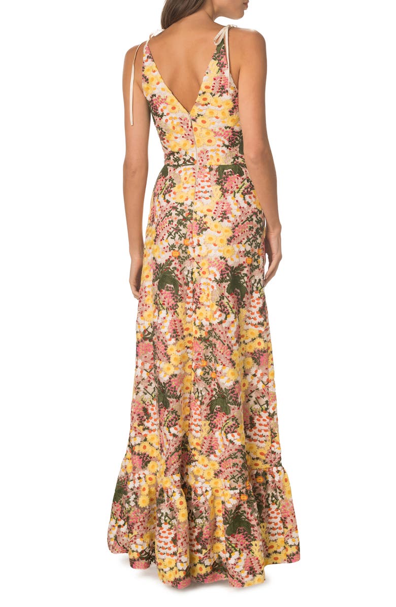 Dress the Population Sunny Floral Embroidered Gown, Alternate, color,
