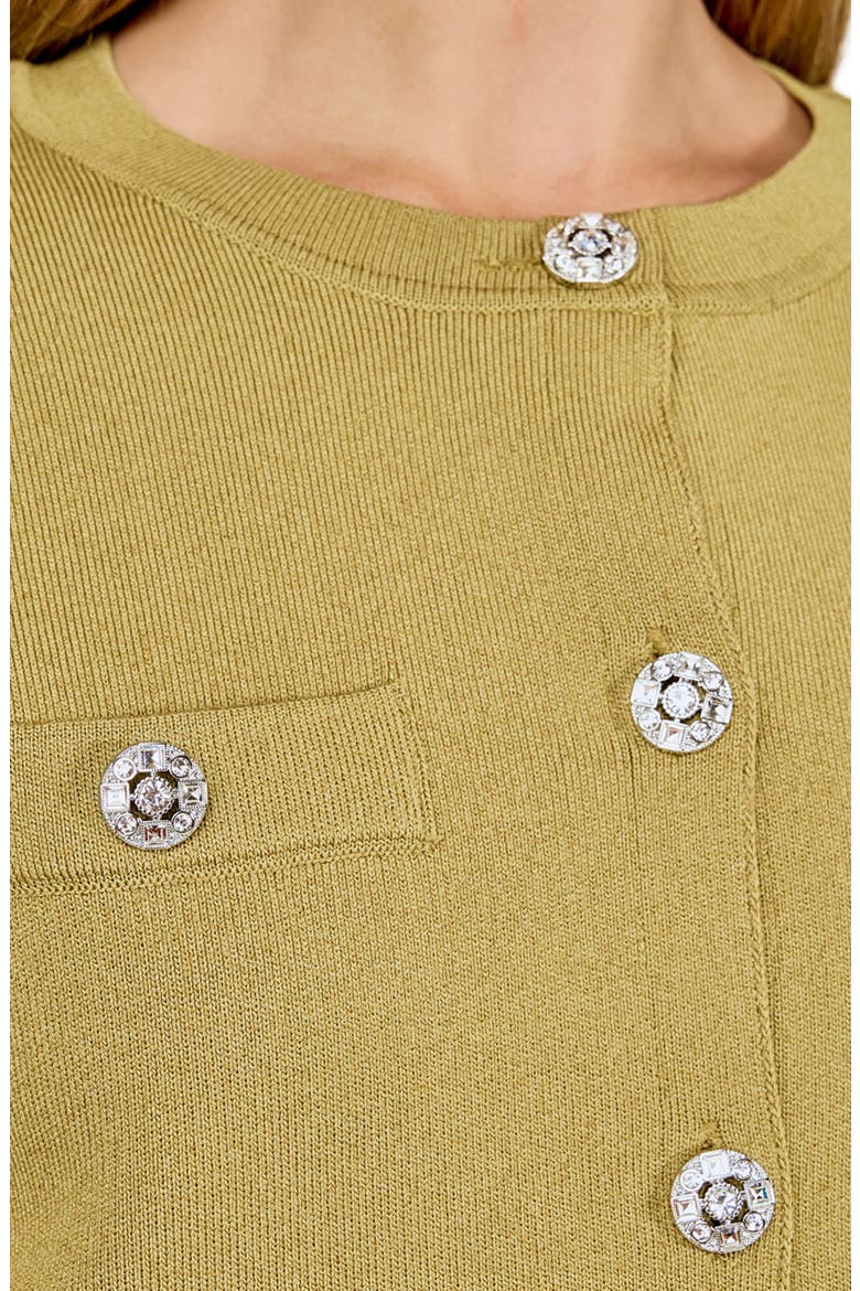 Rhinestone Cardigan, Alternate, color, MUSTARD GREEN