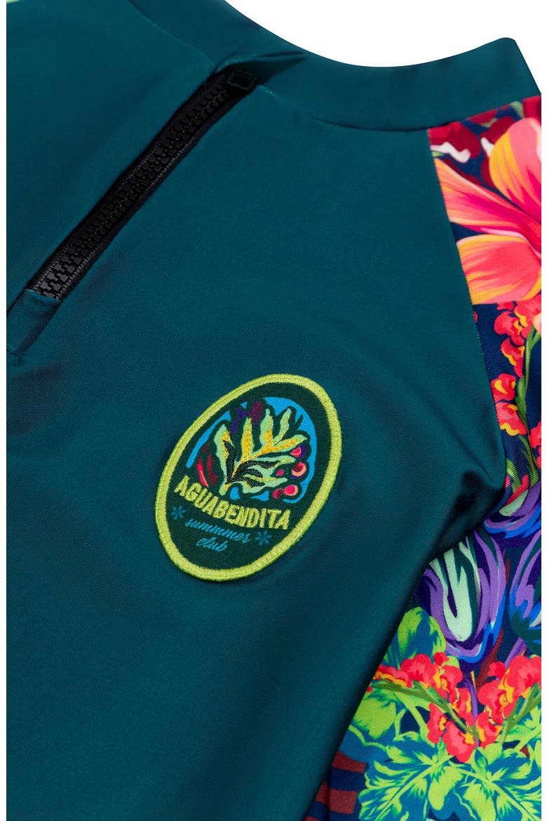 Kids' Noah Citrus Long Sleeve Rashguard, Alternate, color, GREEN/ BLUE MULTI