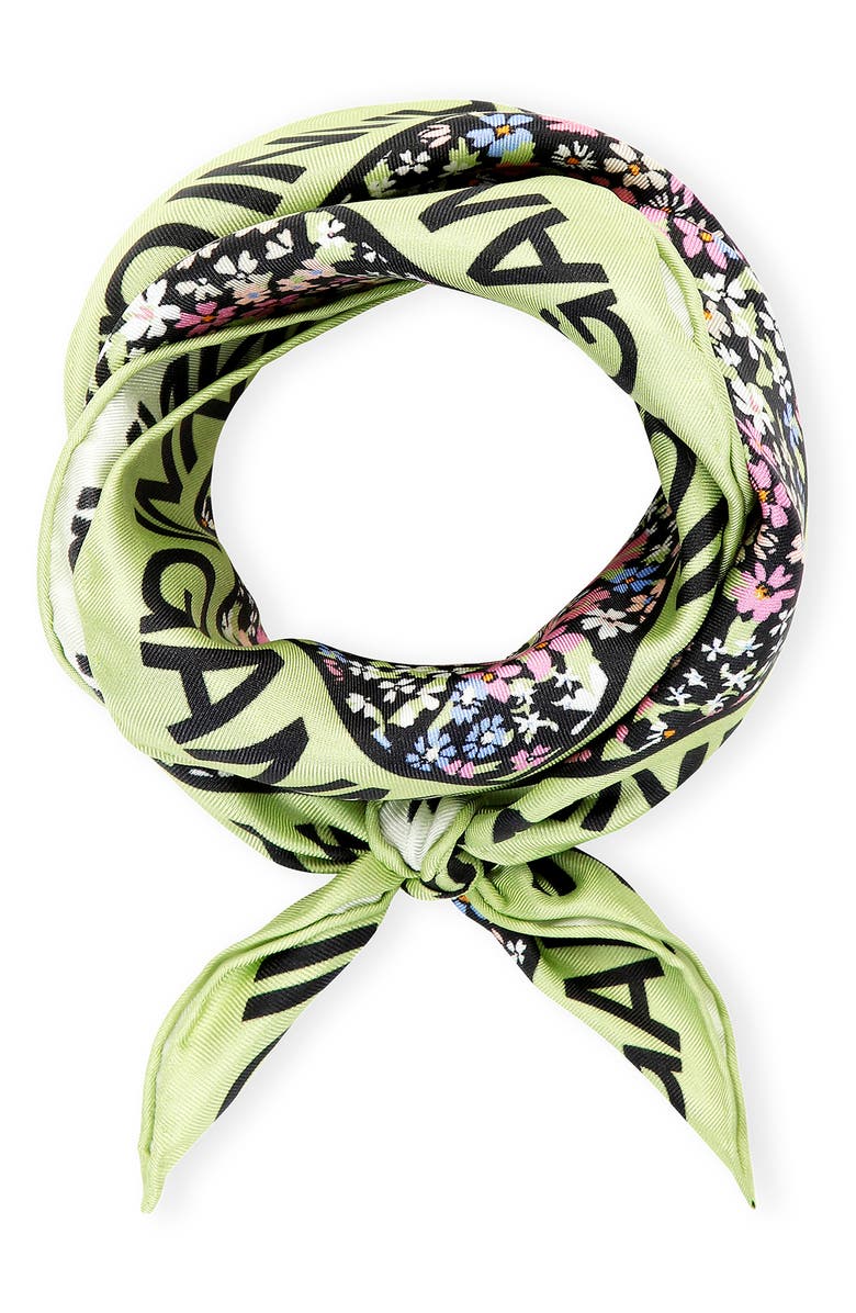 Ganni Silk Twill Square Scarf, Alternate, color, 