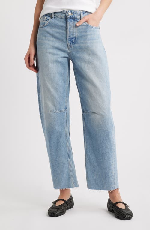 Madewell The Petite Darted Barrel Leg Jeans In Edmonson Wash