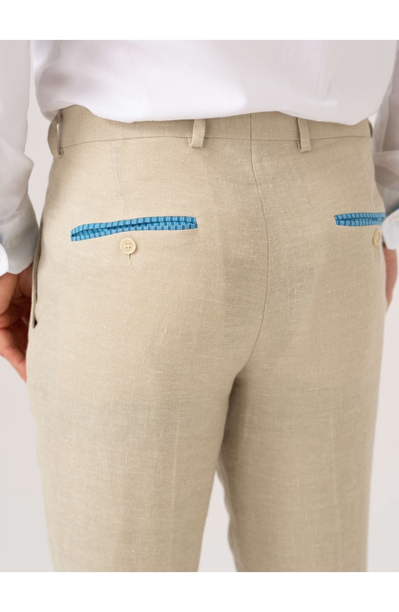 Koy Clothing Linen Wool Silk Blend Trousers, Alternate, color, Beige