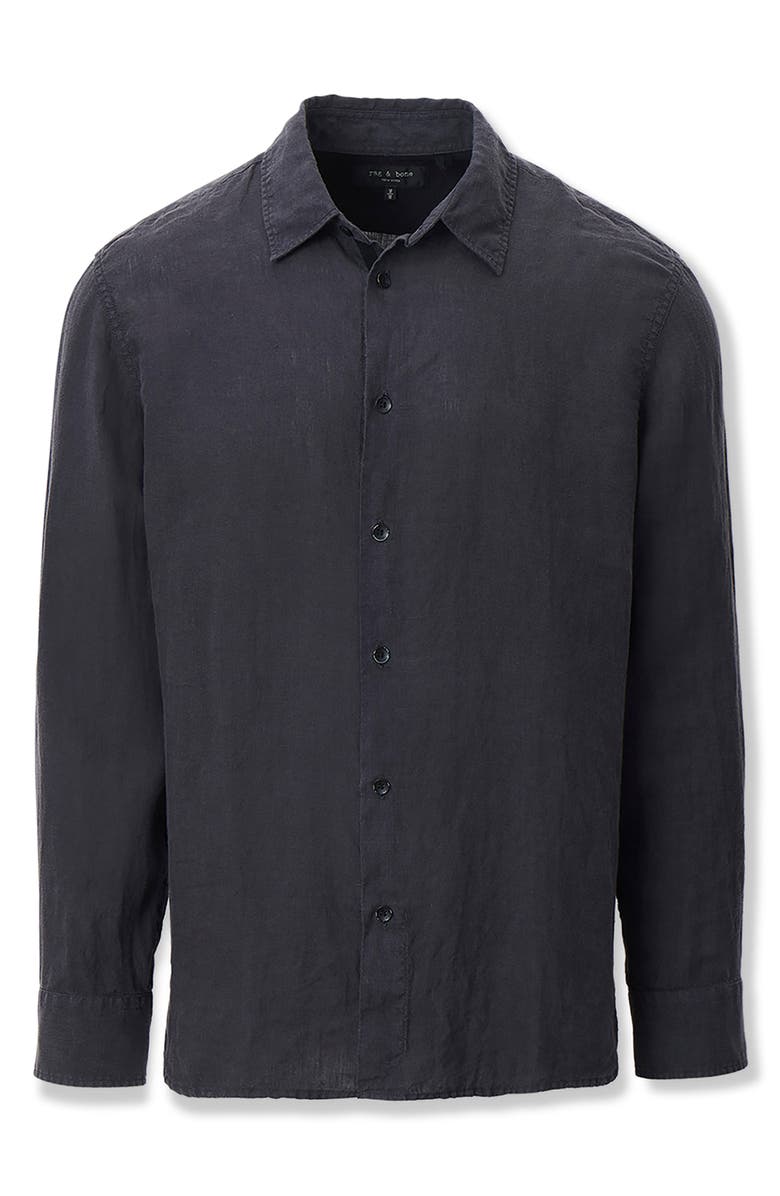 rag & bone Finch Linen Button-Up Shirt, Alternate, color, Phantom Grey