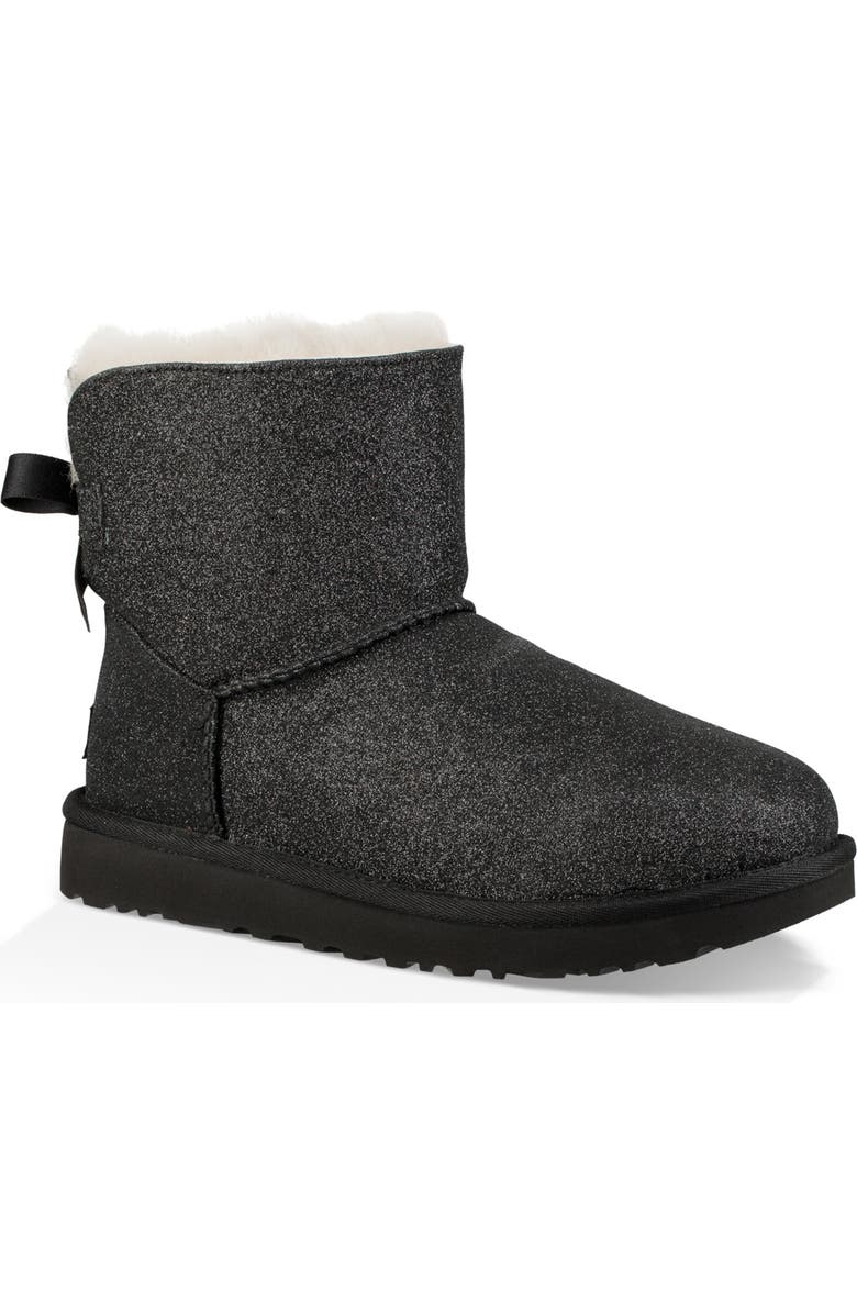 UGG<sup>®</sup> Mini Bailey Bow Sparkle Genuine Shearling Boot, Main, color,